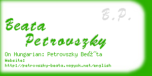 beata petrovszky business card